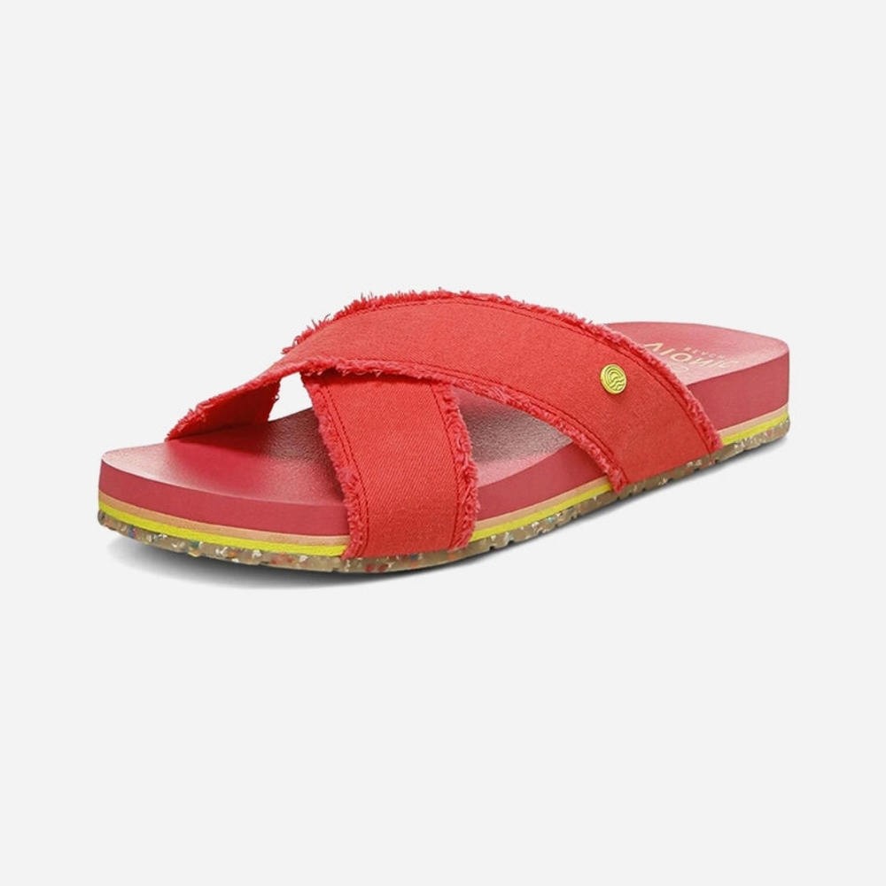 Vionic Panama Poppy Red Sandals Size 10 Summer Beach Washable